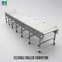 Système de convoyeur à rouleaux électrique GOLDGUN OEM en acier inoxydable, largeur réglable, charge maximale de 150 kg pour la manutention de cartons alimentaires