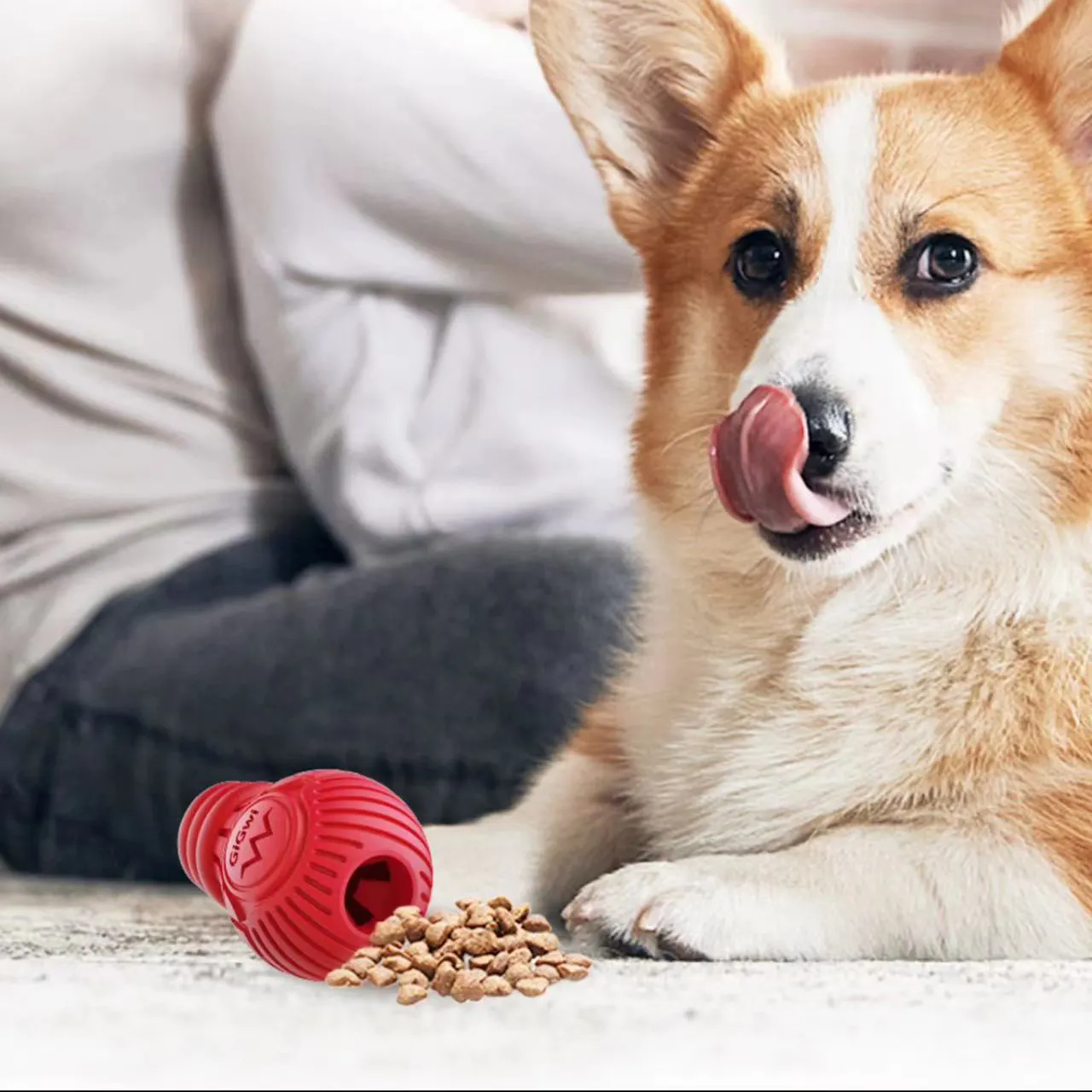 Comida de quebra-cabeça para treinamento de QI, alimentador interativo durável para cães, brinquedo de alimentação, alimentador lento, brinquedo quebra-cabeças para distribuir guloseimas