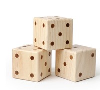 1 jeu de grands dés géantes en bois, 3.5 pouces, pour extérieur et jardin, Jumbo, nouveauté