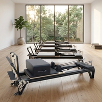 Reformer Pilates de Luxe Professionnel Durable en Aluminium Noir Entièrement Réglable pour Usage Commercial