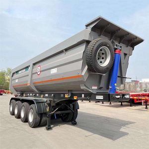 Semirremolque de volteo trasero fabricado en China, 4 ejes, forma de U, descarga hidráulica, remolque basculante trasero para camiones - Product Image 3