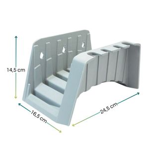 Supporto per tubo da giardino in plastica con ganci e kit di fissaggio per uso esterno - Product Image 2