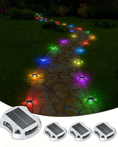 Borne lumineuse solaire 30H pour route, 10 modes de couleur RGB, 4 LED, en aluminium, étanche, avec changement de couleur dynamique, pour jardin - Product Image 4