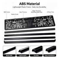 BOLONG Best Seller EU Cadre de plaque d'immatriculation en plastique ABS anti-rayures, support de plaque de voiture avec logo personnalisé en relief, fixation stable