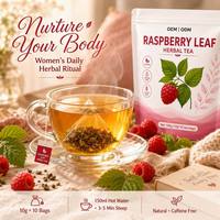 Thé aux feuilles de framboisier OEM ODM personnalisé pour femmes, à base de plantes, sans caféine, certifié ISO22000, pour l'équilibre hormonal, le soutien de la fertilité et le réchauffement utérin AAA