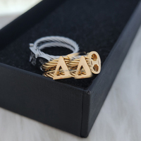 Nouveau grec sororité Alphabet bague en or Fine acier inoxydable mode brillant résistant à la décoloration personnalisé fête symbole bijoux