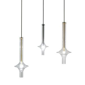Décoration de restaurant minimaliste nordique, éclairage suspendu design pour chevet, luminaires suspendus, hôtel, verre, LED, lustres modernes - Product Image 3