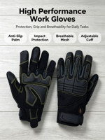 Gants HAIYI imperméables en tissu extensible à doigts entiers avec sangle de poignet réglable pour le cyclisme, la gym et les sports de plein air