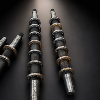 Arbre de mélange pour bétonnière Barrel King |   Pièce de rechange résistante à l'usure pour collier 7/8 à double arbre avec extrémité à accouplement cannelé
