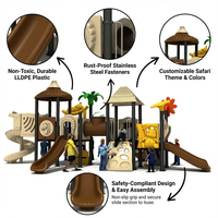 Équipement de terrain de jeux extérieur pour enfants : toboggan, mur d'escalade, balançoire, parcours d'aventure, ensemble de jeux en plastique pour maternelle et école