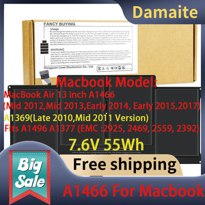 Batería para portátil A1405 A1496 para MacBook Air de 13 pulgadas A1466, batería de repuesto de 7200 mAh, CE RoHS, alta calidad, venta al por mayor - Product Image 2