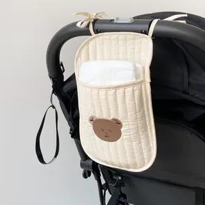 Tas Penyimpanan Gantung Samping Tempat Tidur Bayi Satu Saku Organizer Boks Bayi untuk Popok Mainan Kereta Dorong Bayi Saku Gantung