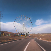Grande Roue en Acier pour Parc d'Attractions 30m 42m 50m 65m 88m, Attraction Extérieure Géante avec Éclairage LED et 72 Sièges