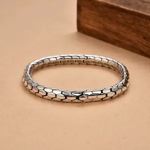 Bracelet en <span class=keywords><strong>argent</strong></span> sterling S925 pour homme, design géométrique, <span class=keywords><strong>argent</strong></span> thaïlandais vintage, <span class=keywords><strong>pierre</strong></span> naturelle certifiée, cadeau idéal - Product Image 1