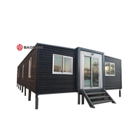 750mm Mini 15ft x 20ft Maison préfabriquée à énergie solaire extensible mobile Cabine de conteneur anti-ouragan avec toilettes