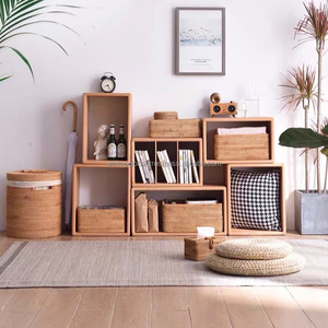 Wholesale Rattan Folding <b>Basket</b> Seaweed Dirty Laundry Storage <b>Basket</b> Home Decoration Organizer Garden Pot - Product Image 2