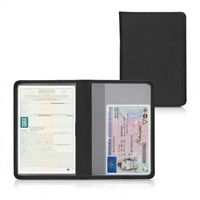 Porte-documents de voiture en cuir PU imperméable noir pour documents de véhicule, cartes d'assurance