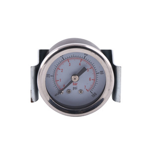 เกจวัดแรงดันแบบแกนขนาด 40 มม. ตัวเรือนเหล็กสีดำ ขั้วต่อทองแดง แหวนลูกกลิ้งสแตนเลส แคลมป์รูปตัวยู เกจวัดแรงดัน - Product Image 5