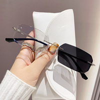 Lunettes photochromiques rétro anti-UV anti-lumière bleue pour homme, monture sans bords, grande taille, verres gris photochromiques