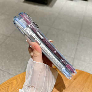 เคสแม่เหล็กใสลายคลื่นน้ำ สำหรับ iPhone 18 17 16 15 Pro Max ป้องกันการกระแทกแบบถุงลมสี่มุม ฝาหลังแข็ง - Product Image 5