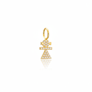 Breloque en forme de fille, bijoux colorés à la main en argent Sterling 925, bijoux élégants et à la mode, vente en gros - Product Image 2