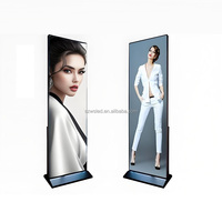 Layar LED Poster P1.86 Warna Penuh Kecerahan Tinggi, Dapat Dipindahkan, untuk Toko Ritel, Pusat Perbelanjaan, Penunjuk Arah, dan Medis