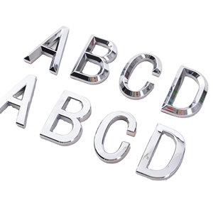 Emblema de <span class=keywords><strong>Coche</strong></span> con Letras y Números 3D 4D Cromados Electrochapados en Color Personalizado, Adhesivo para Placa de <span class=keywords><strong>Matrícula</strong></span> - Product Image 4