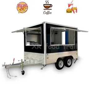 Bán phục vụ cà phê Pizza sâu thức ăn nhanh giỏ hàng xe thực phẩm Xe tải Trailer được trang bị thực phẩm Van đường phố di động nhà bếp