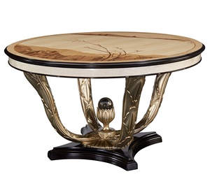 Đồ Nội Thất Thiết Kế Cổ Điển Hình Ảnh Bộ Đồ Ăn Tròn Bằng Gỗ Gụ - Product Image 5