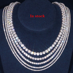 جهاز اختبار مجوهرات الهيب هوب مرصع بالماس MON01 ، مثلج خارج 2 ، 3 ، 4 مقابل معمل الماس ، سلسلة قلائد من المويسانيت الفضي للتنس - Product Image 1