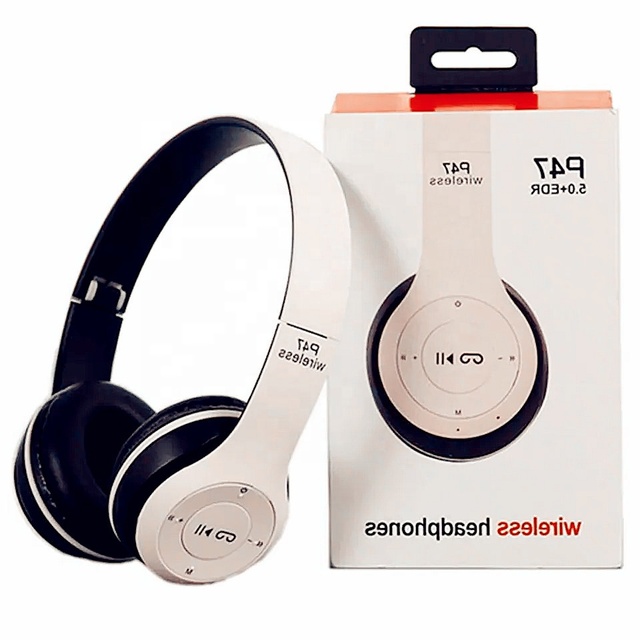 Low Prices Cheap P47 Headphone TF FM Wireless Earphones 3.5mm Aux Headset Blue LED Dynamic for Smart Mobile Phones for Travel BT
