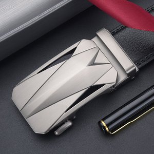 Cinturón HJ con logotipo personalizado de aleación automática de lujo para hombre de cuero de vaca genuino de longitud personalizada de calidad superior - Product Image 2