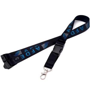 <span class=keywords><strong>1</strong></span>インチ2.5cm幅取り外し可能ポリエステルストラップブラック背景ブルーカスタマイズロゴサーマルプリント - Product Image 1