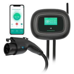 22kw AC EV Charger with Type 2 GB/T 2.4 screen wall-mounted ev wall box charger 32a evse