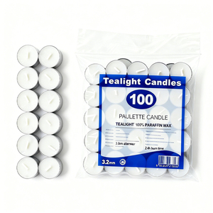 Vente en gros de 100 bougies chauffe-plat écologiques sans fumée, blanches, 12g - Product Image 6