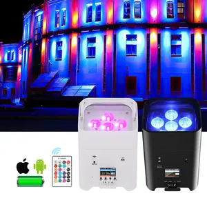 Batterij Draadloze Uplights Par 6X18W Rgbwauv 6in1 Dj Par Licht Ir Afstandsbediening En Wifi Controle Led Par verlichting Voor Stage Party Show