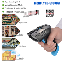 Lector de código Qr de escaneo automático manos libres de alta calidad, 2D, resistente, 2,4G, escáner de código de barras inalámbrico con Base de carga,