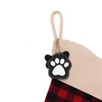 Chaussette de Noël personnalisée pour animaux de compagnie (chien, chat) avec nom et monogramme brodés, sac cadeau en coton en forme d'os avec boucle de suspension