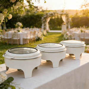 Plats de service de luxe personnalisés en acier inoxydable blanc pour la restauration hospitalière, chauffe-plats de buffet 6L à vapeur - Product Image 2