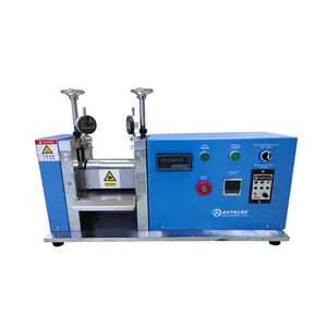 Lab Small Hot Electric Electrode Sheet Calender Roller Rolling Press Machine With Pressure Display