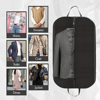 Placard en cuir PU de qualité supérieure housse de costume sans plis sac de vêtement anti-poussière pour voyage avec poignée à glissière