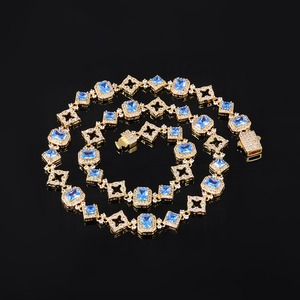 Joyería Fina Hip Hop, Cadena Cubana para Hombre con Trébol de Cuatro Hojas con Circonitas 5A y Baño de Oro de 11 mm, Pulsera, Collar - Product Image 5