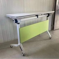 Table de conférence pliable, bureau multifonctionnel long et mobile sur roulettes, ensemble table et chaise d'école