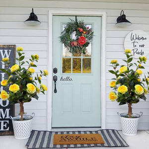 Nhỏ thân thiện với môi trường Hoa Trà Hoa Nhân Tạo Màu Xanh Lá Cây nhà máy pluggable mặt đất cho lễ Tạ ơn đám cưới cho thấy môi trường - Product Image 4