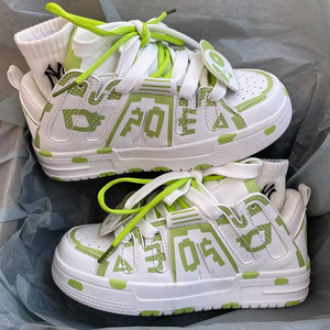 Chaussures de sport décontractées à semelle épaisse, chaussures de tennis respirantes à lacets, chaussures de marche classiques, chaussures de skate à la mode - Product Image 6
