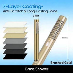 Cabezal de <span class=keywords><strong>Ducha</strong></span> Moderno de Alta Presión para Hotel/Apartamento, Rociado Potente, Sin Ahorro de Agua, de Latón Rectangular, Montaje en Pared, Acabado Oro Cepillado - Product Image 2