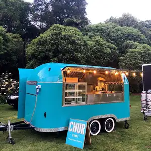 Remolque de comida rápida de perrito caliente de Pizza Móvil Airstream de China con equipos de cocina completos a la venta