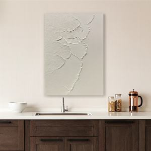 Art mural abstrait Wabi Sabi personnalisé en gros pour hôtel, fait main, texturé 3D, moderne, sur toile acrylique, pour salon - Product Image 4