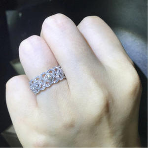 Anello Q734 in Oro Bianco con Diamante Taglio Brillante Rotondo Colore D Naturale Classico Gioiello da Donna per Fidanzamento - Product Image 6