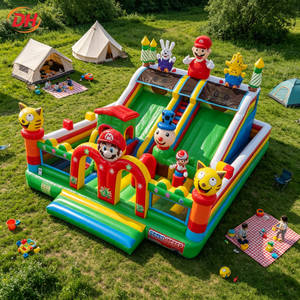 Commercial PVC Outdoor <strong>Inflatable</strong> Fun City Cartoon Theme Bouncy <strong>Bed</strong> Jumping Super Mario Bouncy Castle with Dry Slide for Sale - Product Image 3